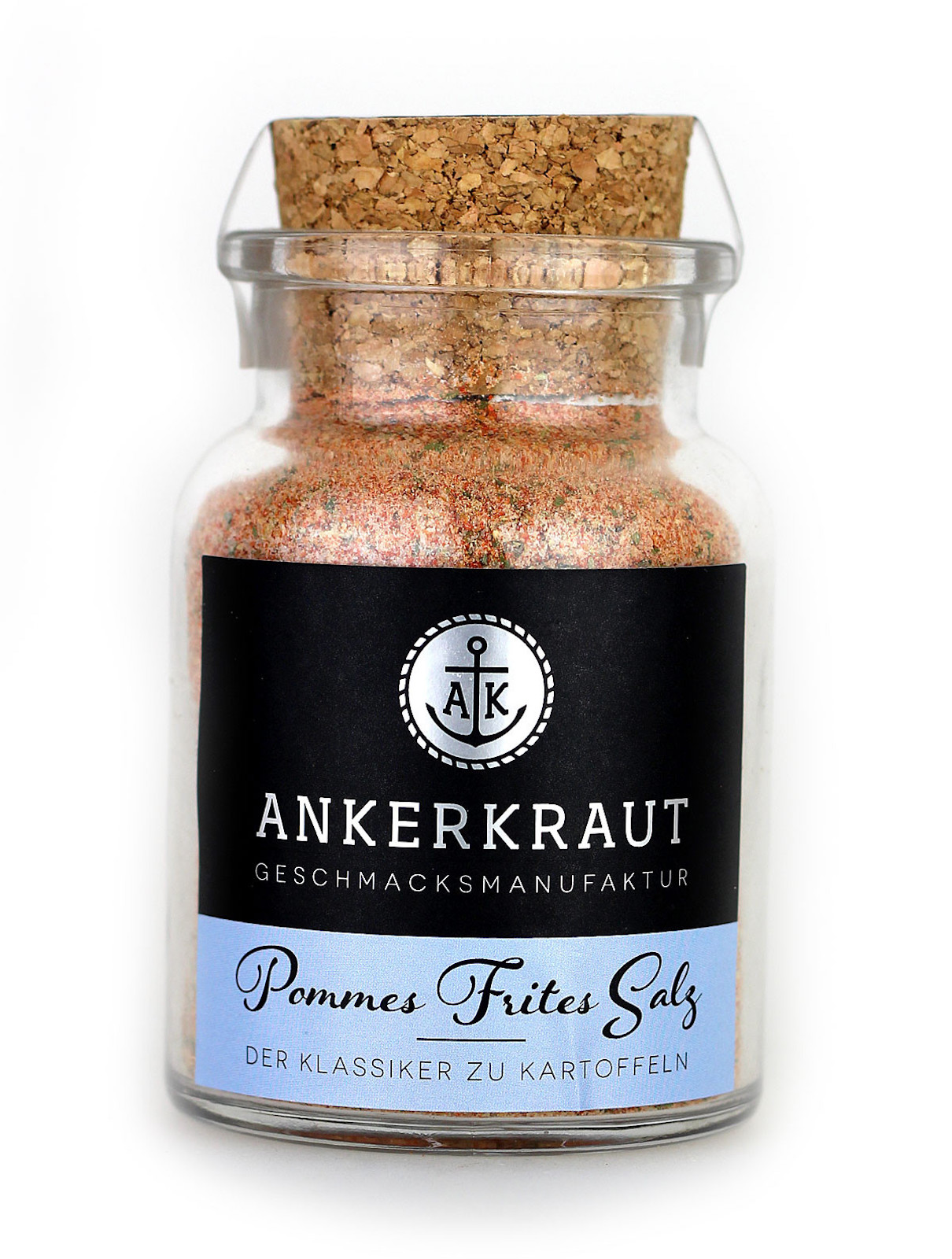 Ankerkraut Pommes Frites Salz Meersalz im Korkenglas 130 g Pommesgewürz