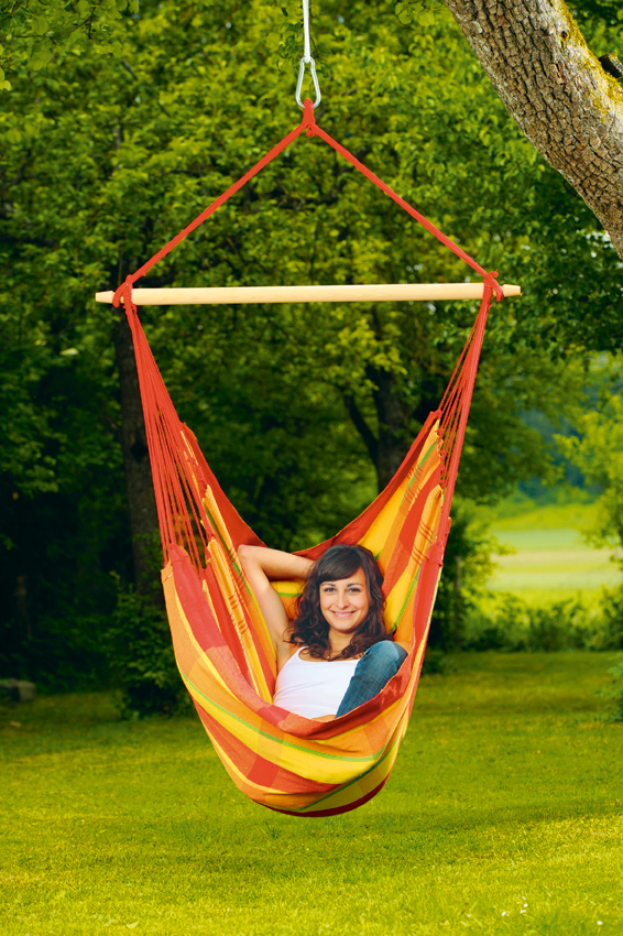 AMAZONAS XL Hängesessel Brasil Papaya mit Spreizstab Sitzfläche ca. 160 x 130 cm