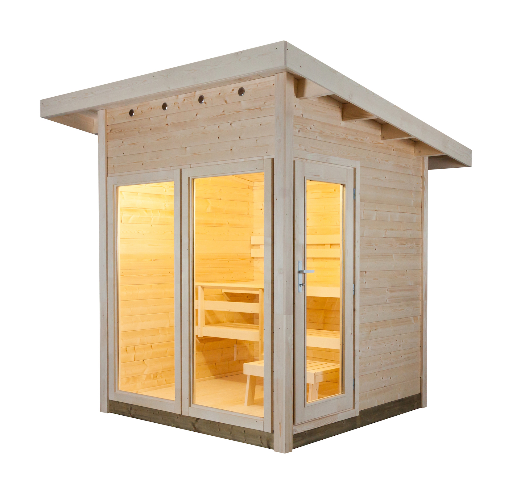 Harvia Solide Compact Vision Outdoor Sauna 203 x 203 x 270 cm Außensauna aus Fichte