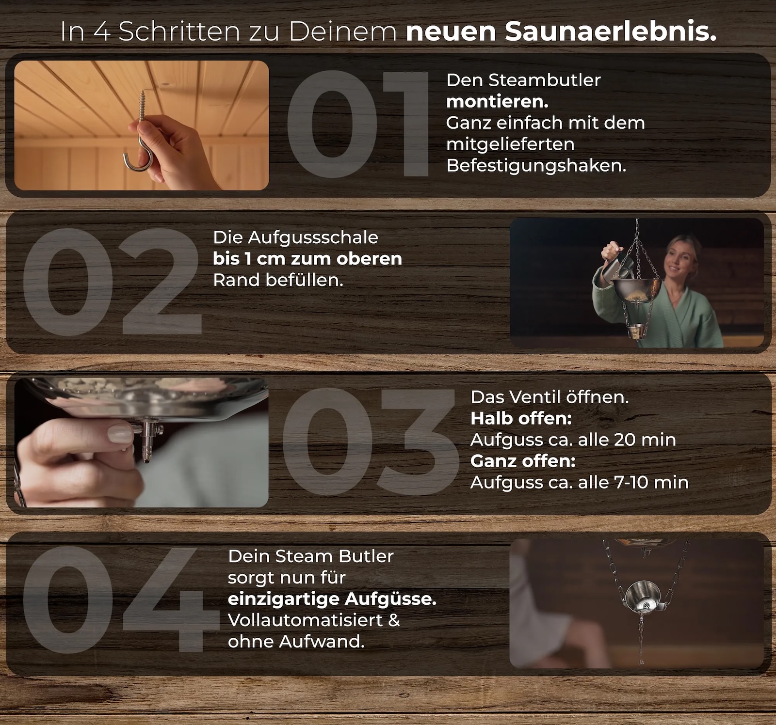 Steam Butler Home Automatischer Aufguss für die Sauna aus Edelstahl einstellbar