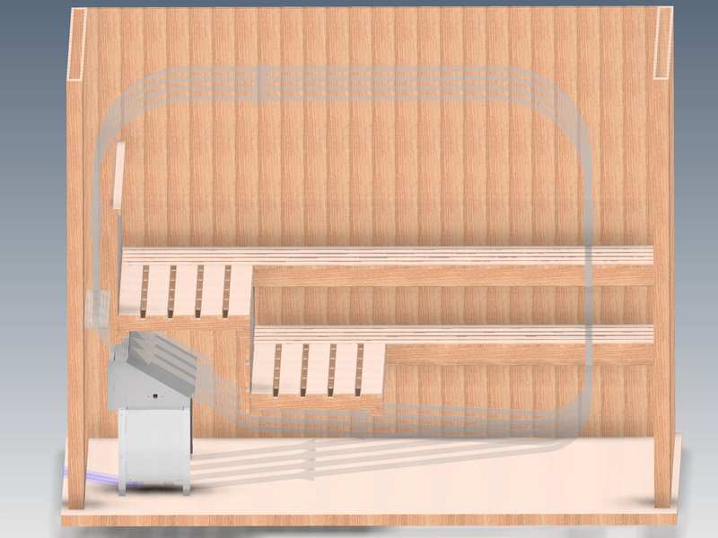 Eos Invisio XL Unterbankofen 9 kW Premium Saunaofen Standmodel aus Edelstahl