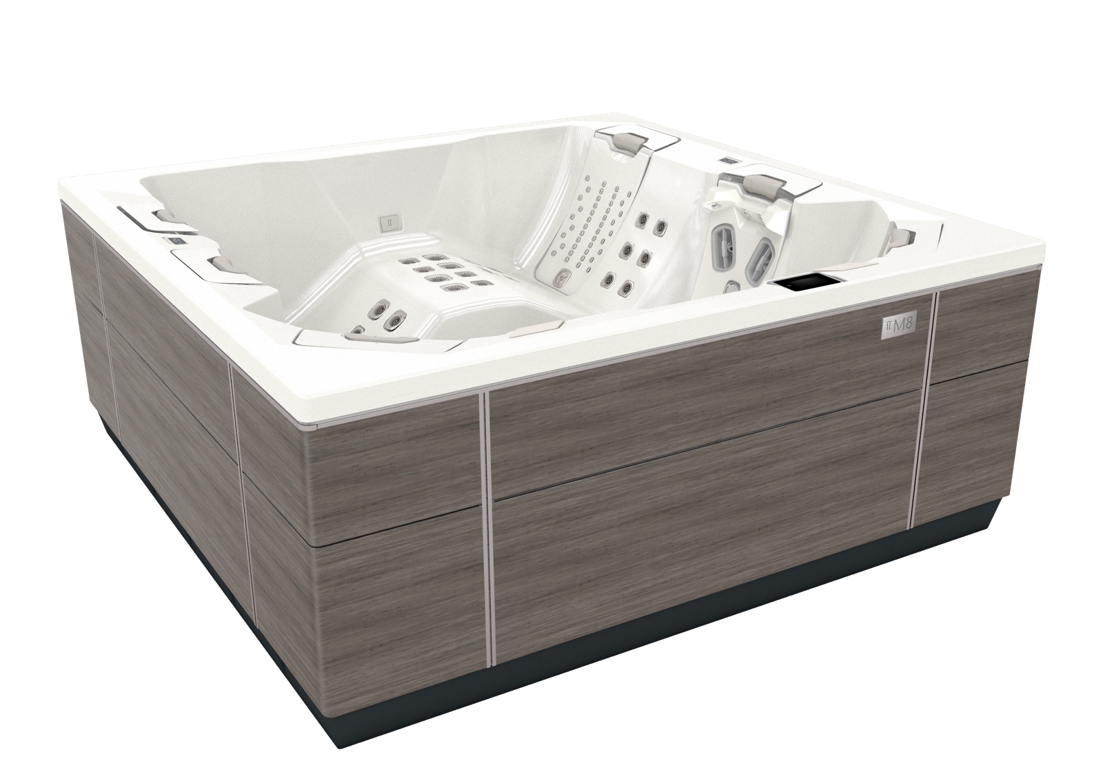 Bullfrog Spas M8 Premium Whirlpool für 9 Personen 239x239x96cm Shoreline Grey