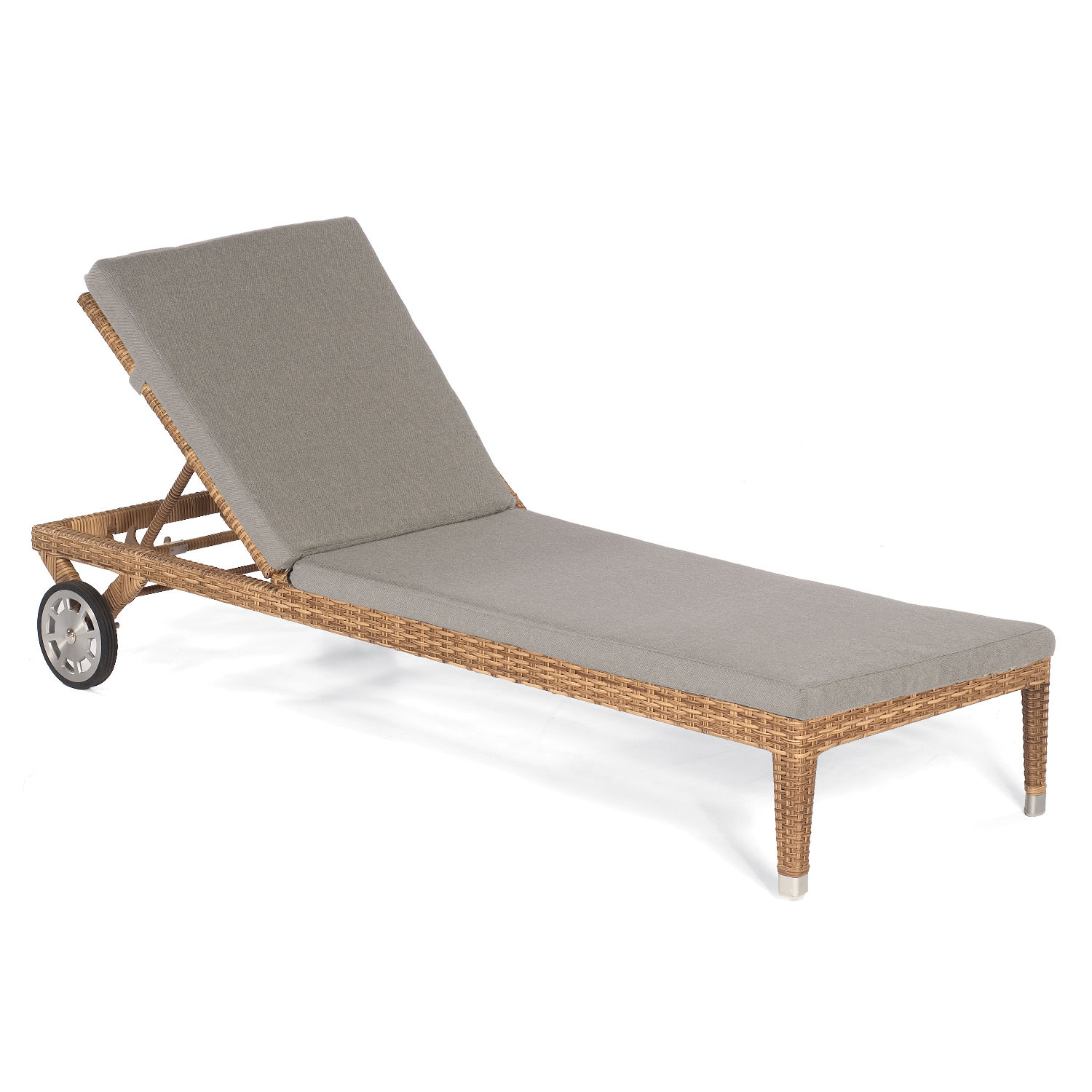 Sonnenpartner Caicos Sonnenliege mit Auflage Aluminium mit Polyrattan natura-antik