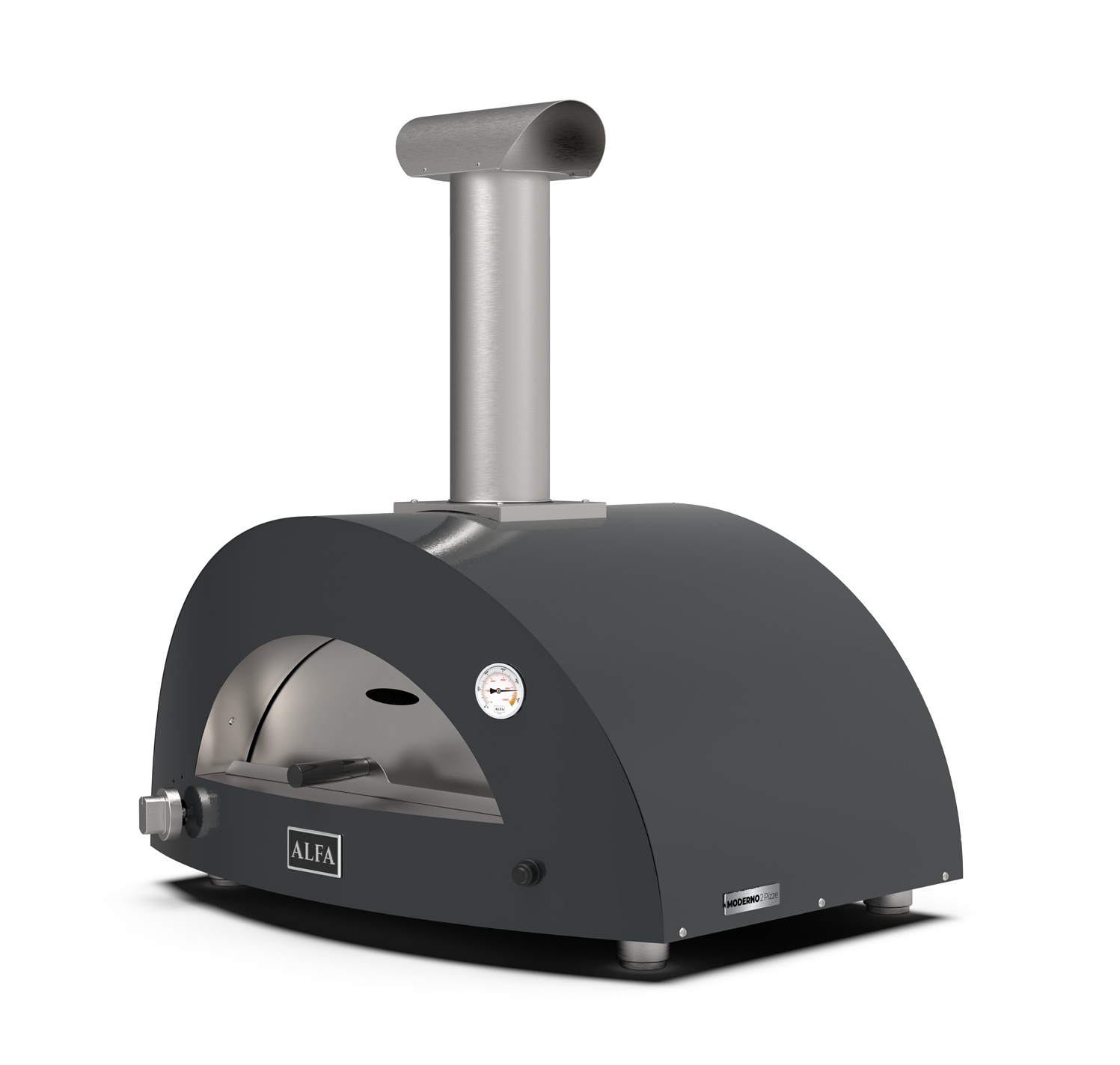 Alfa Forni Gas Pizzaofen MODERNO 2 Pizze Schiefer Grau FXMD-2P-GGRA-DE