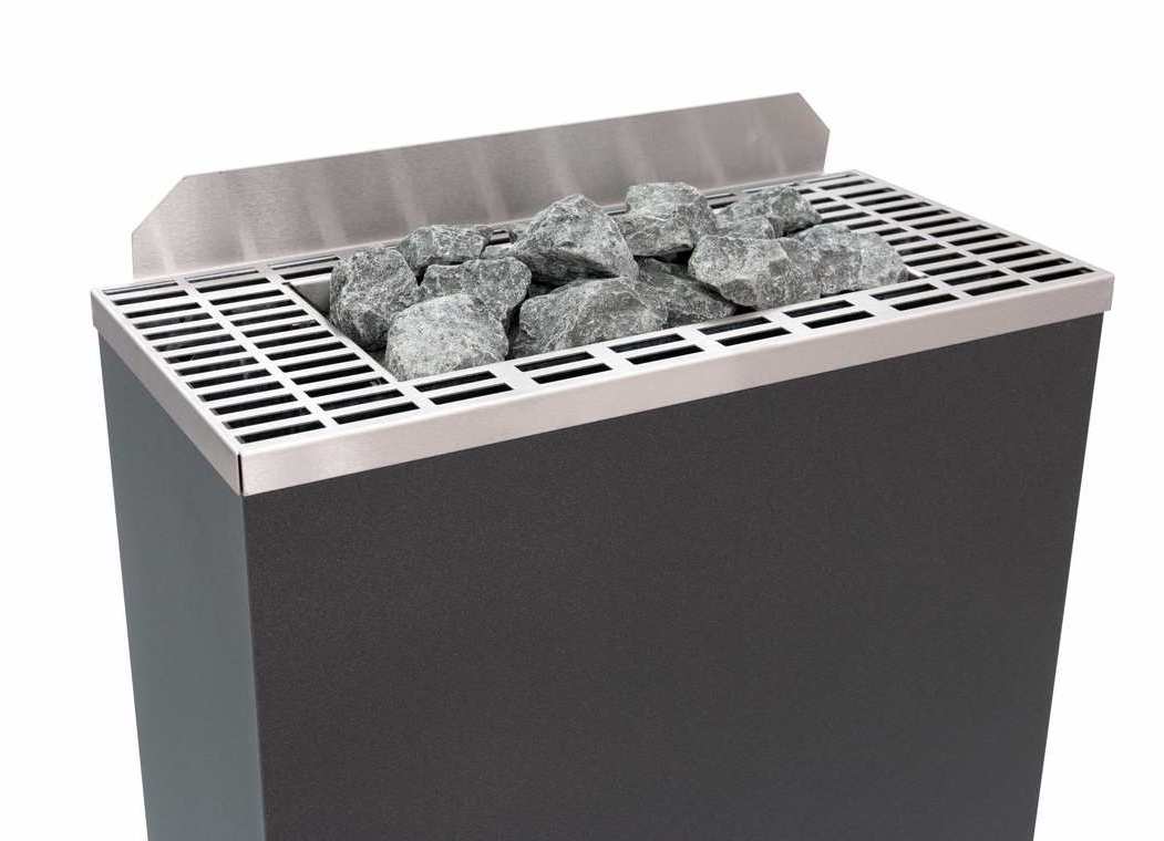 Eos Gracil W 9 kW finnischer Saunaofen Elektrischer Wandofen Anthrazit-Perleffekt