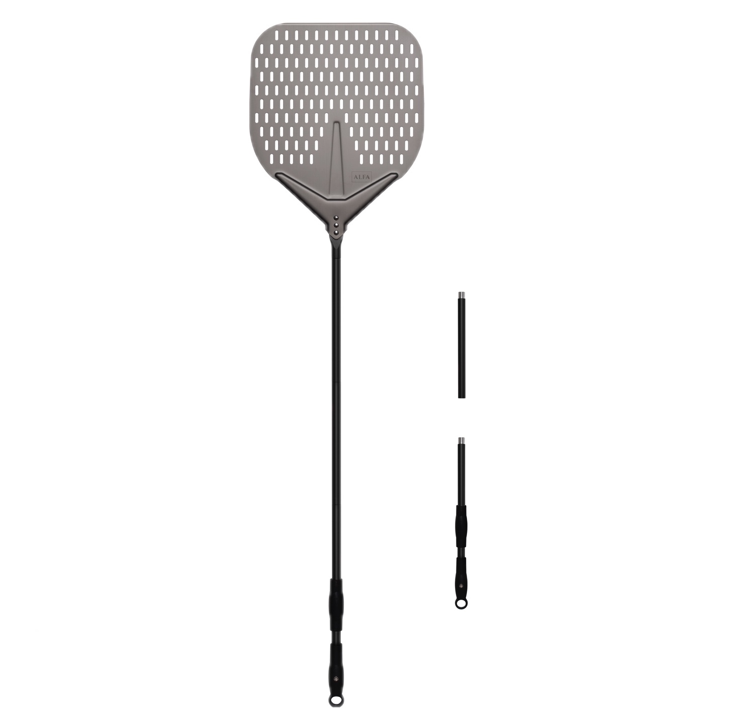 Alfa Forni Pizza Schaufel Gross 35 cm / 145 cm perforiert aus Aluminium AC-PALA-L