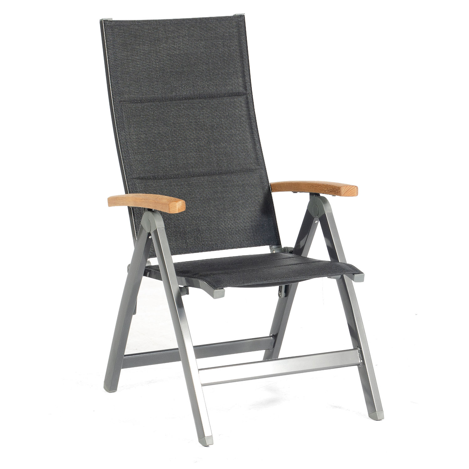 Sonnenpartner Sierra Klappsessel Klappstuhl Aluminium mit Textilen Teak anthrazit