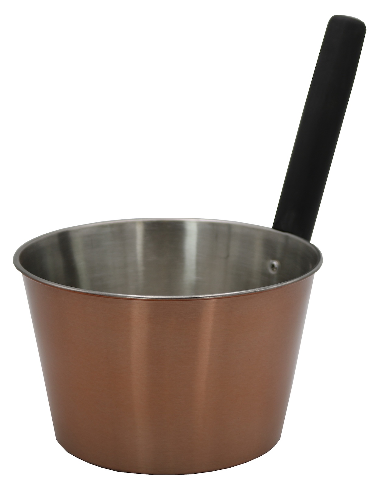 Nikkarien Saunakübel 4 Liter Edelstahl Kupfer schwarzer Holzgriff 10292