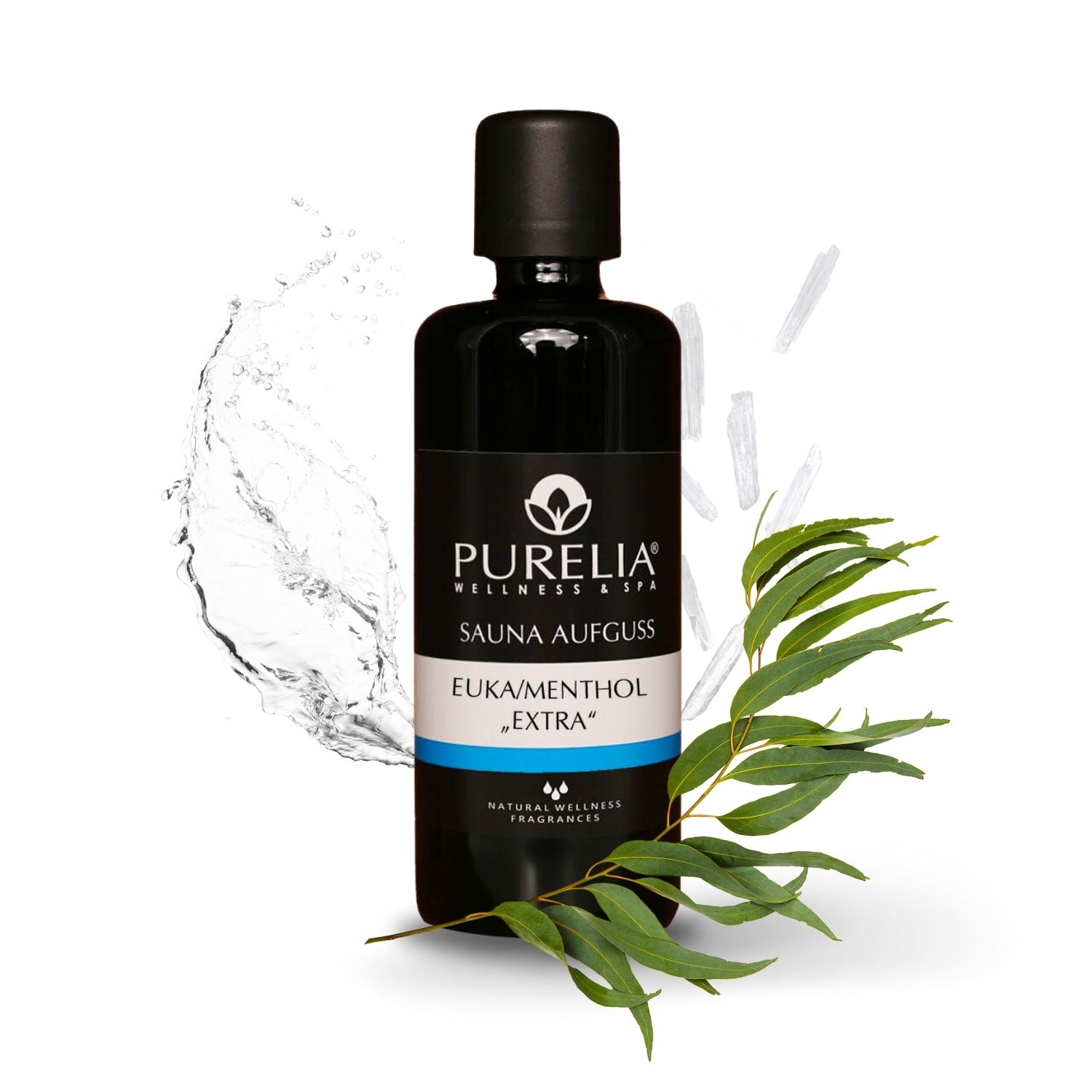 PURELIA Saunaaufguss Euka-Menthol extra 100 ml natürlicher Sauna-Aufguss - reine ätherische Öle