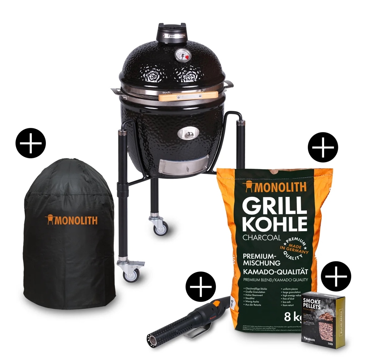 Monolith Starterset JUNIOR 2.0 Keramikgrill mit Gestell inkl. Zubehör-Starterpaket 121021-B-START