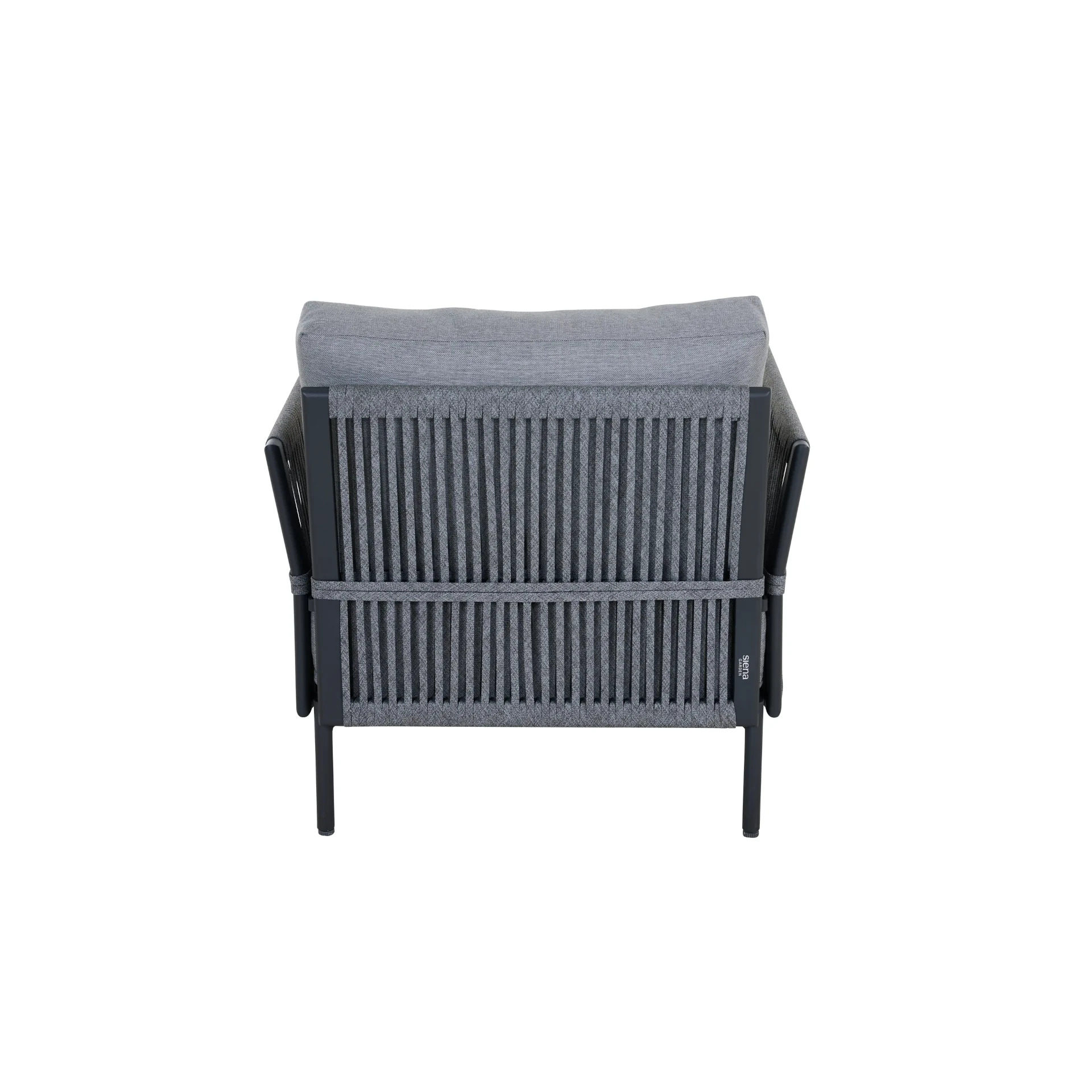Siena Garden Rock Lounge-Sessel – Aluminiumgestell, hellgrauer Textilbezug & schwarze Rope (T52179)