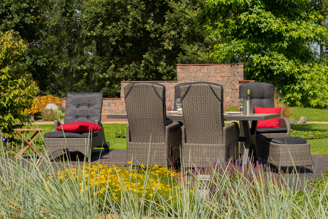 deVries Fußhocker JUAN smokey-grey Hocker inkl. Polster anthrazit 56x54x42 cm