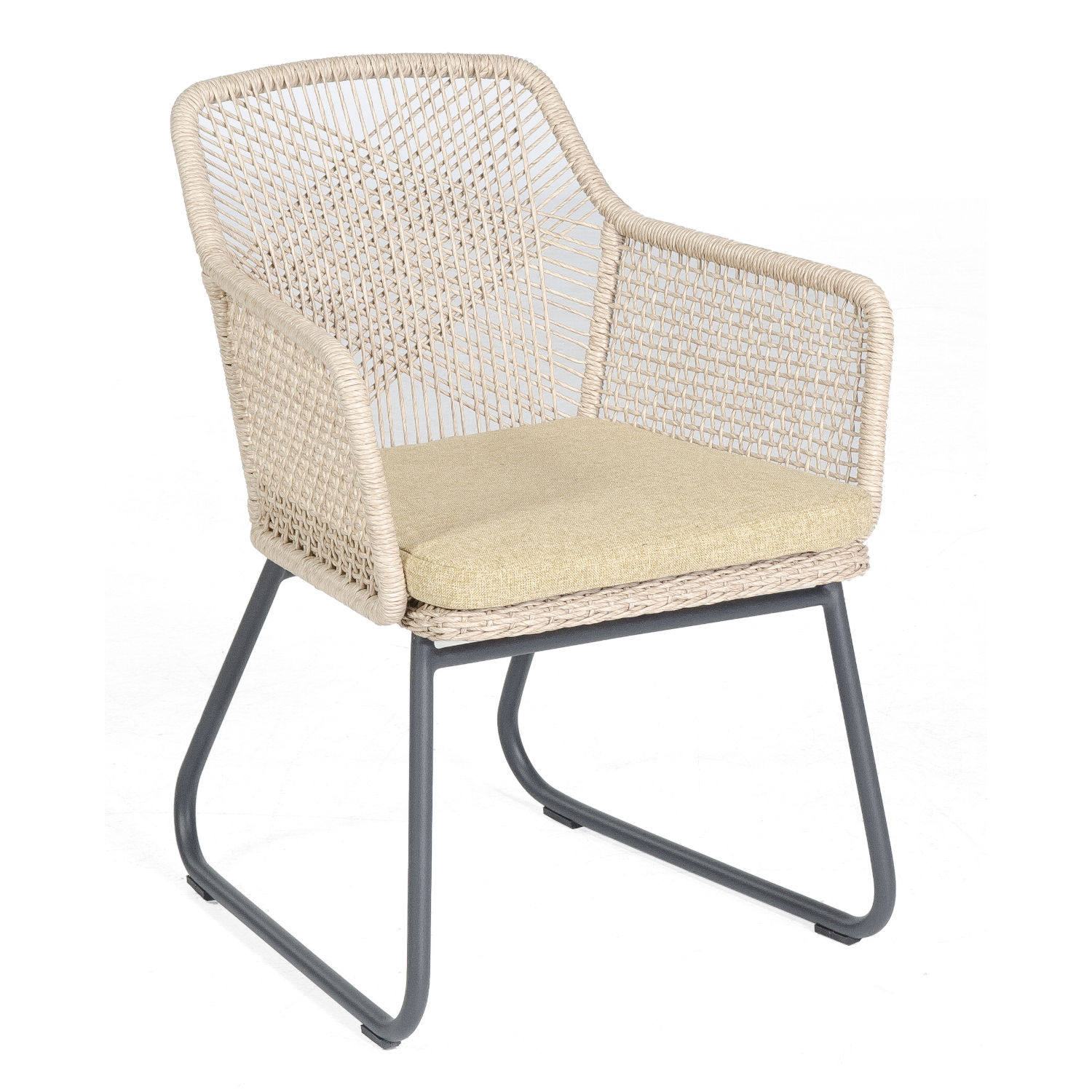 Sonnenpartner Couture 4er Set Gartensessel Gartenstuhl white-shell Alu/Polyrattan