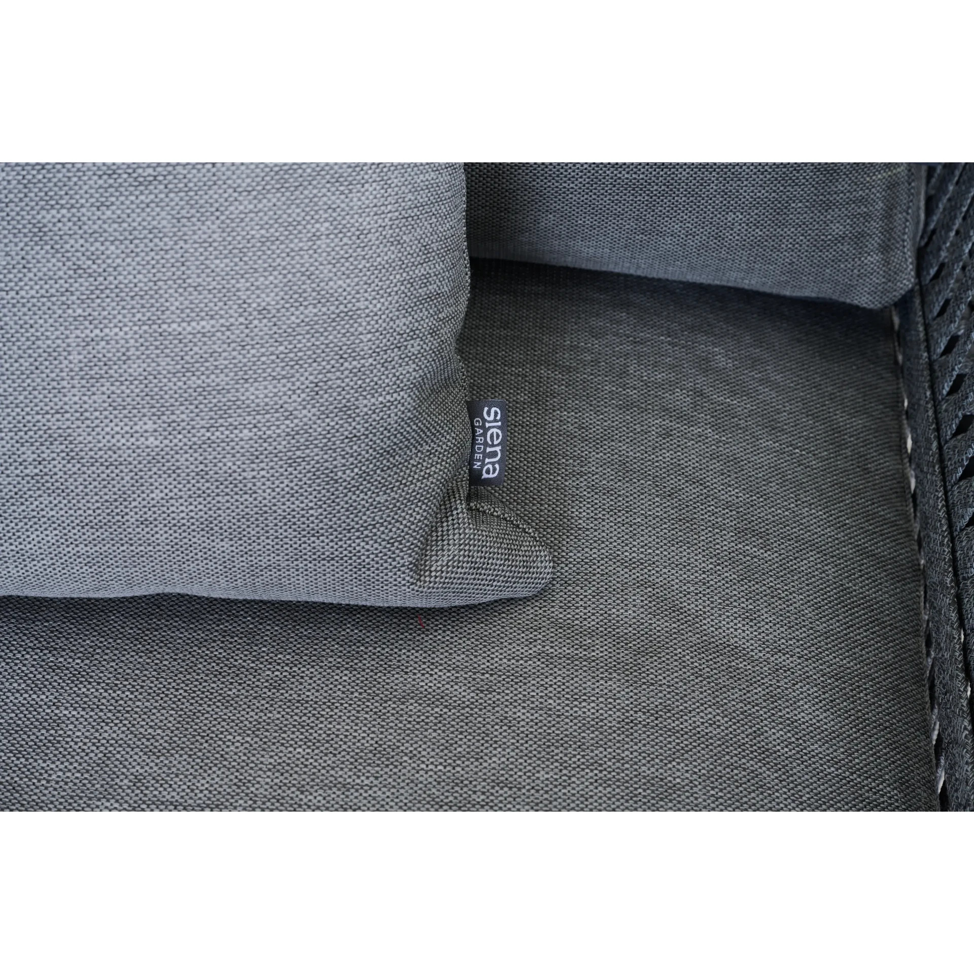 Siena Garden Rock Lounge-Sessel – Aluminiumgestell, hellgrauer Textilbezug & schwarze Rope (T52179)