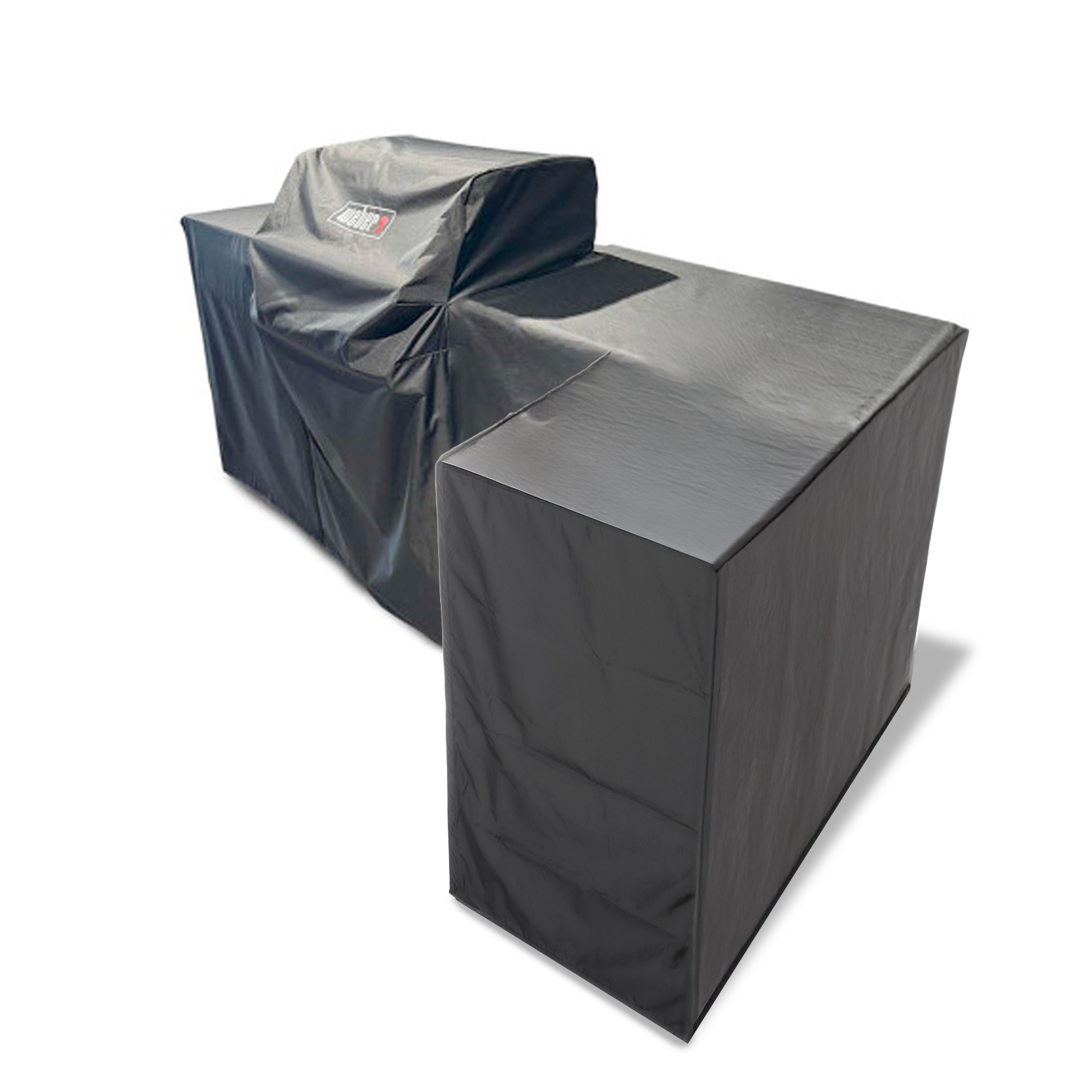 BBQ Kitchen Abdeckhaube für 3 Module, Genesis 3-Brenner Grill links platziert mit Eck-Modul