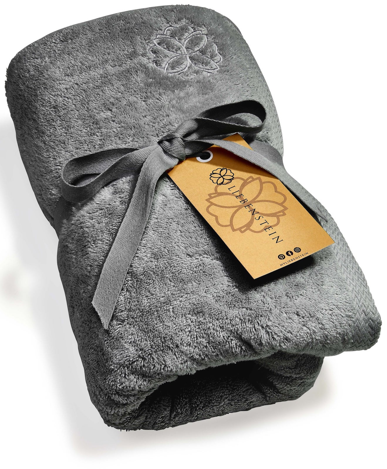 Liebenstein Saunatuch 70x200 cm Premium Saunahandtuch aus Baumwolle Anthrazit