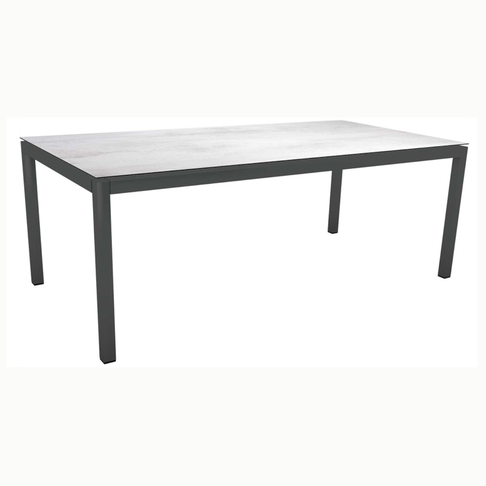 Stern Gartentisch Classic Aluminium anthrazit 200x100 cm mit Tischplatte Silverstar 2.0 Zement hell