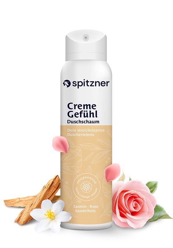 Spitzner Duschschaum Creme Gefühl 150 ml Entspannende Wellness-Dusche sanft und 100% vegan