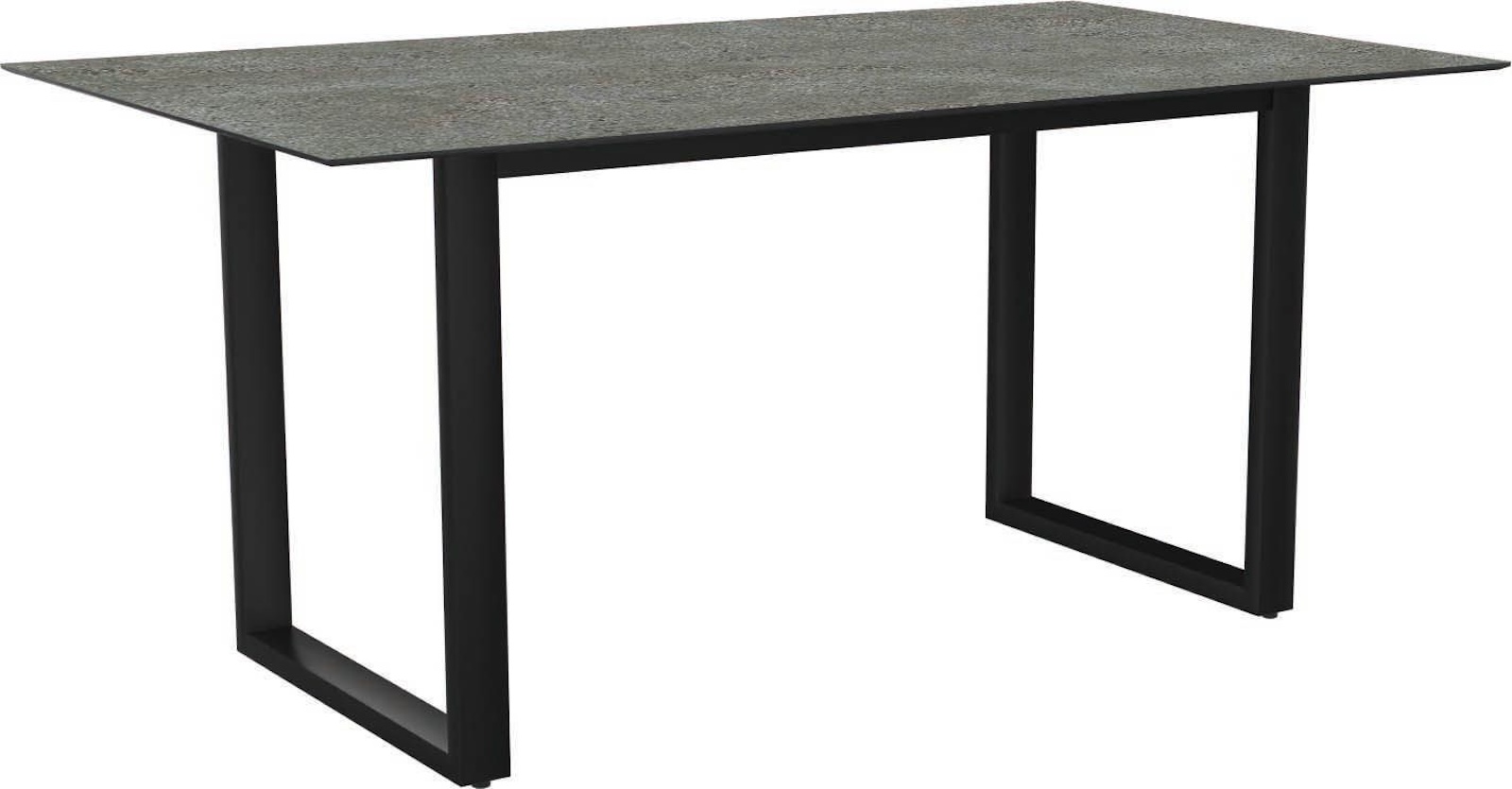 Stern Kufentisch Gartentisch Aluminium greige 200x100 cm mit wählbares Gestell