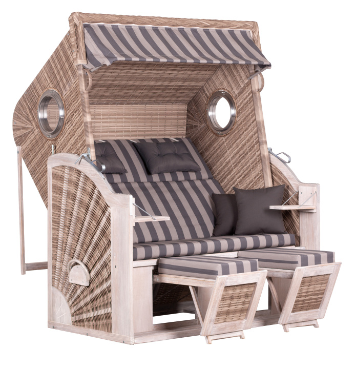 deVries Strandkorb PURE® CLIFF XXL SUN PE Des. 481 w.kubu 145 x 80 x 160 cm