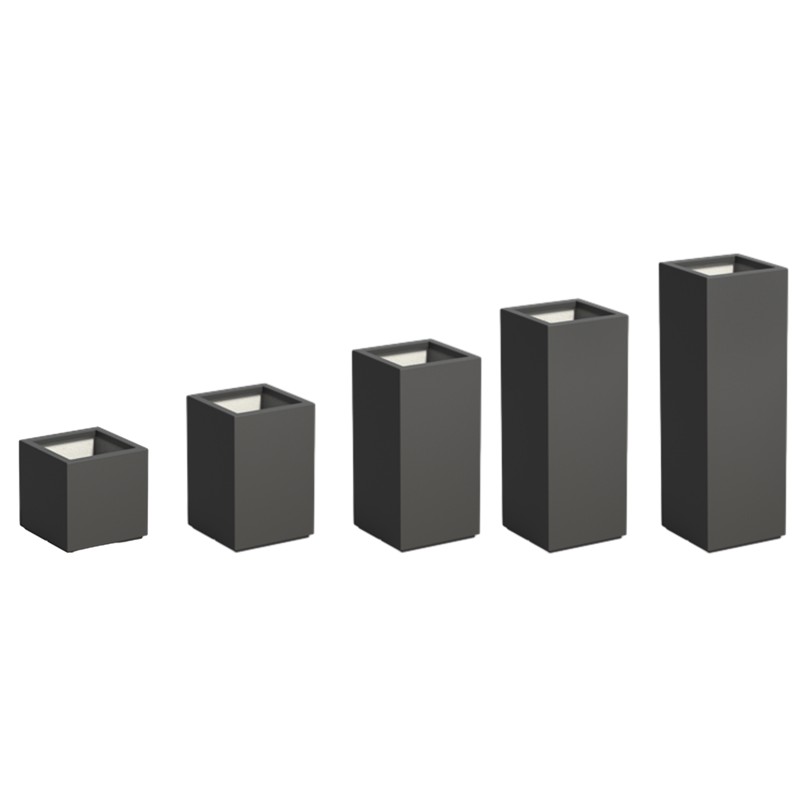 Adezz Pflanzgefäß Carrez mit Boden Fiberglas Pflanzkübel Blumenkübel schwarz