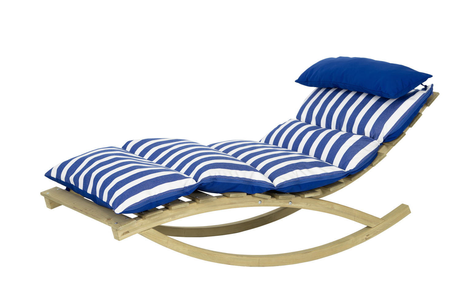 AMAZONAS Rocking Lounger Navy Schaukelliege inkl. Holzgestell und Kissen