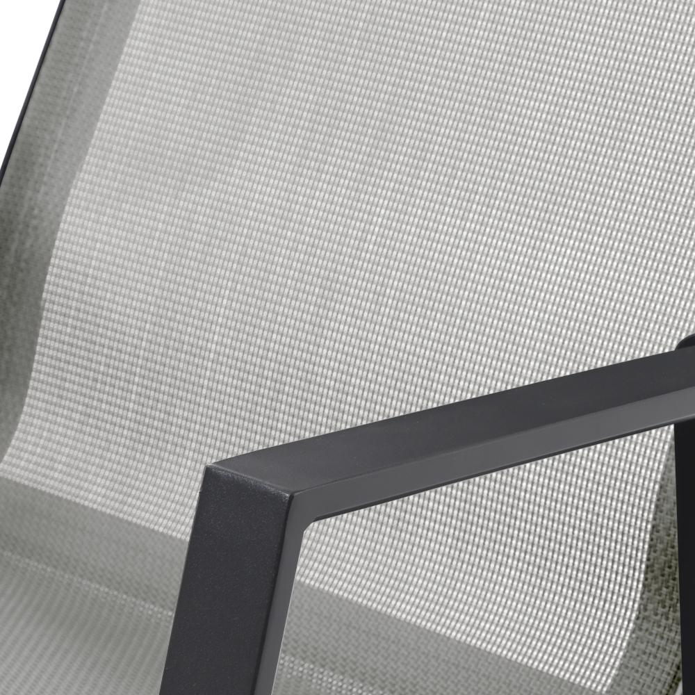 Siena Garden Stapelsessel London matt anthrazit/Ranotex® grau Stapelstuhl N62001