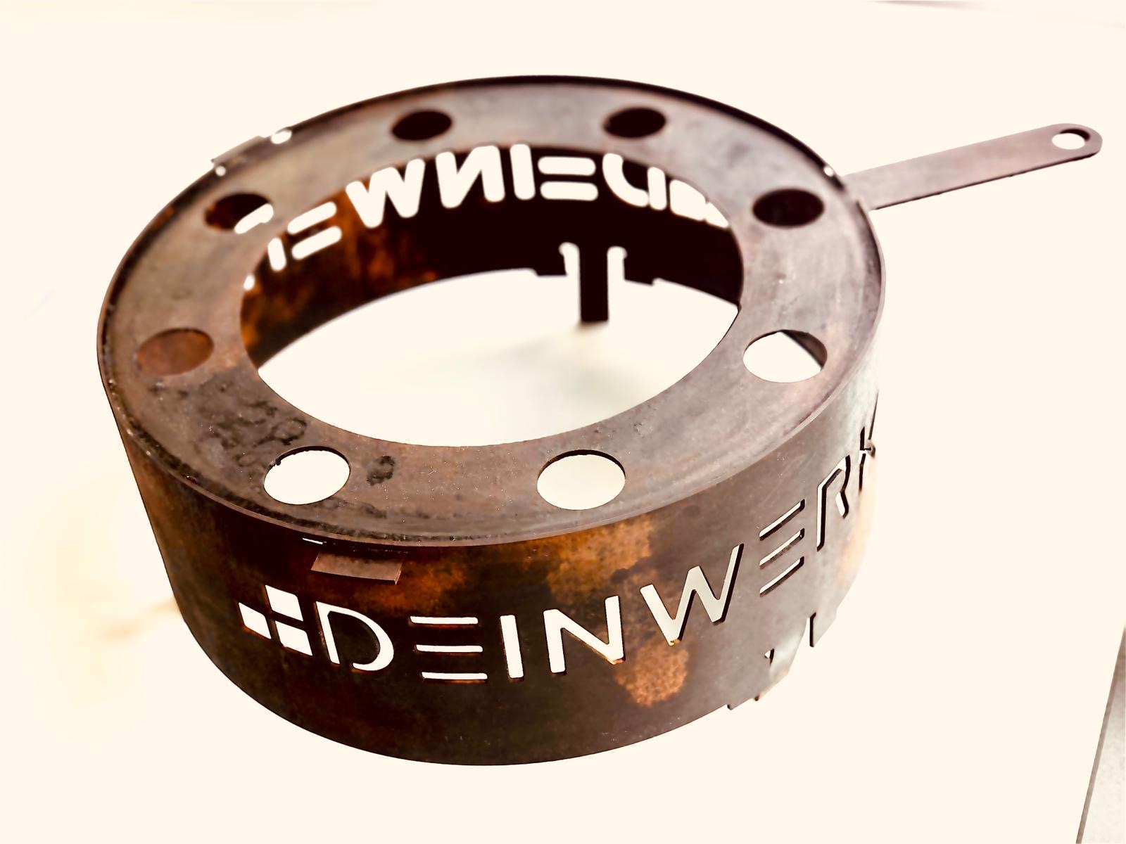 DEINWERK Wok-Aufsatz aus Corten Ø 30cm für Grillfass Grilltonne Feuertisch Feuerstelle