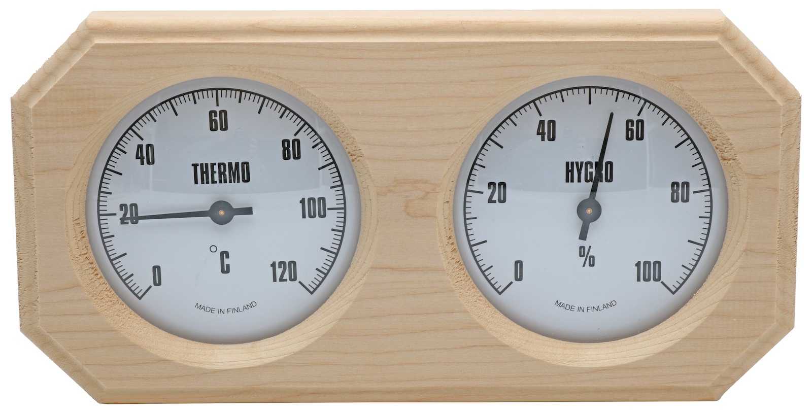 Nikkarien Sauna Thermo und Hygrometer aus dunkler Erle 543TL