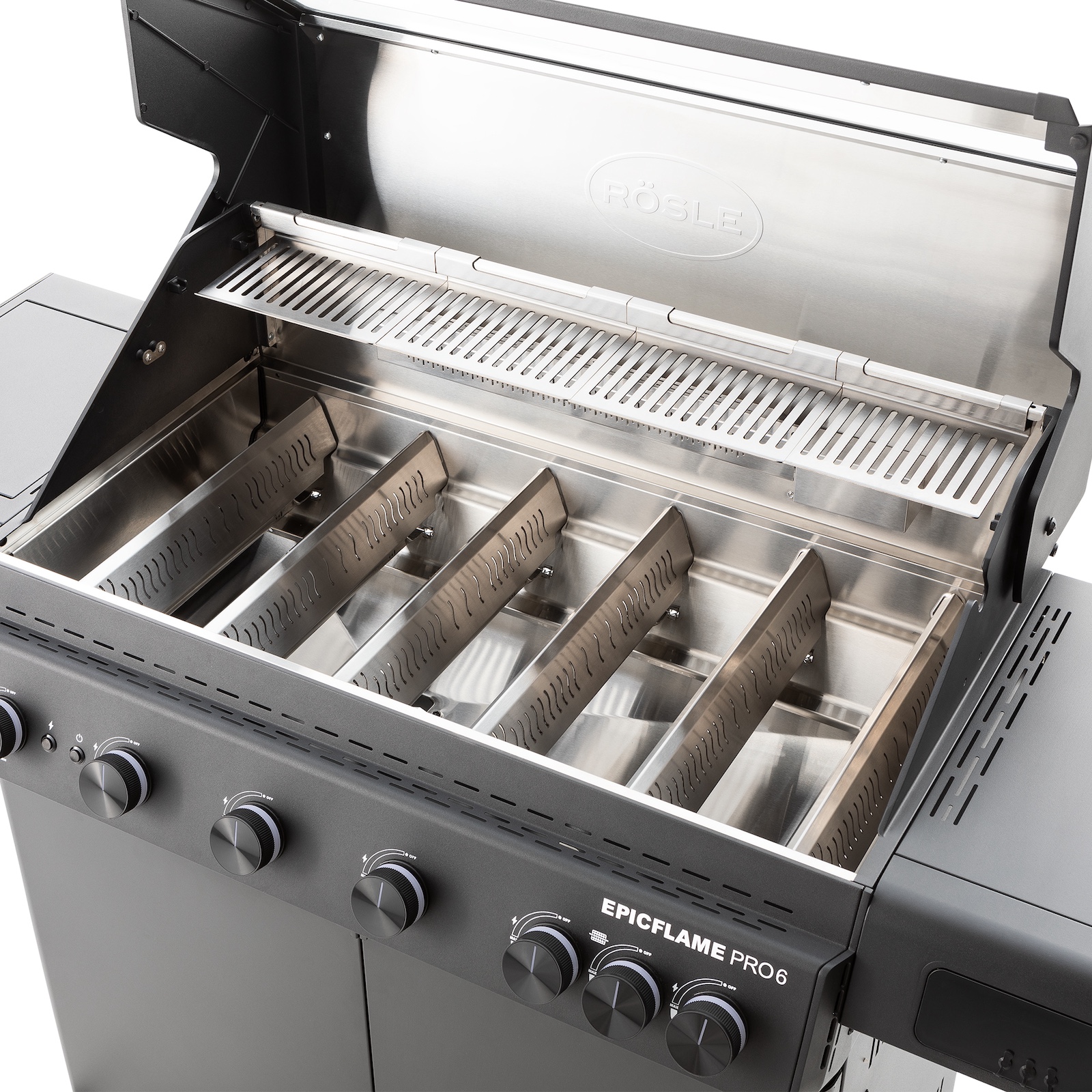 Rösle Gasgrill EPICFLAME PRO 6 Schwarz mit PRIMEZONE und Backburner 251166