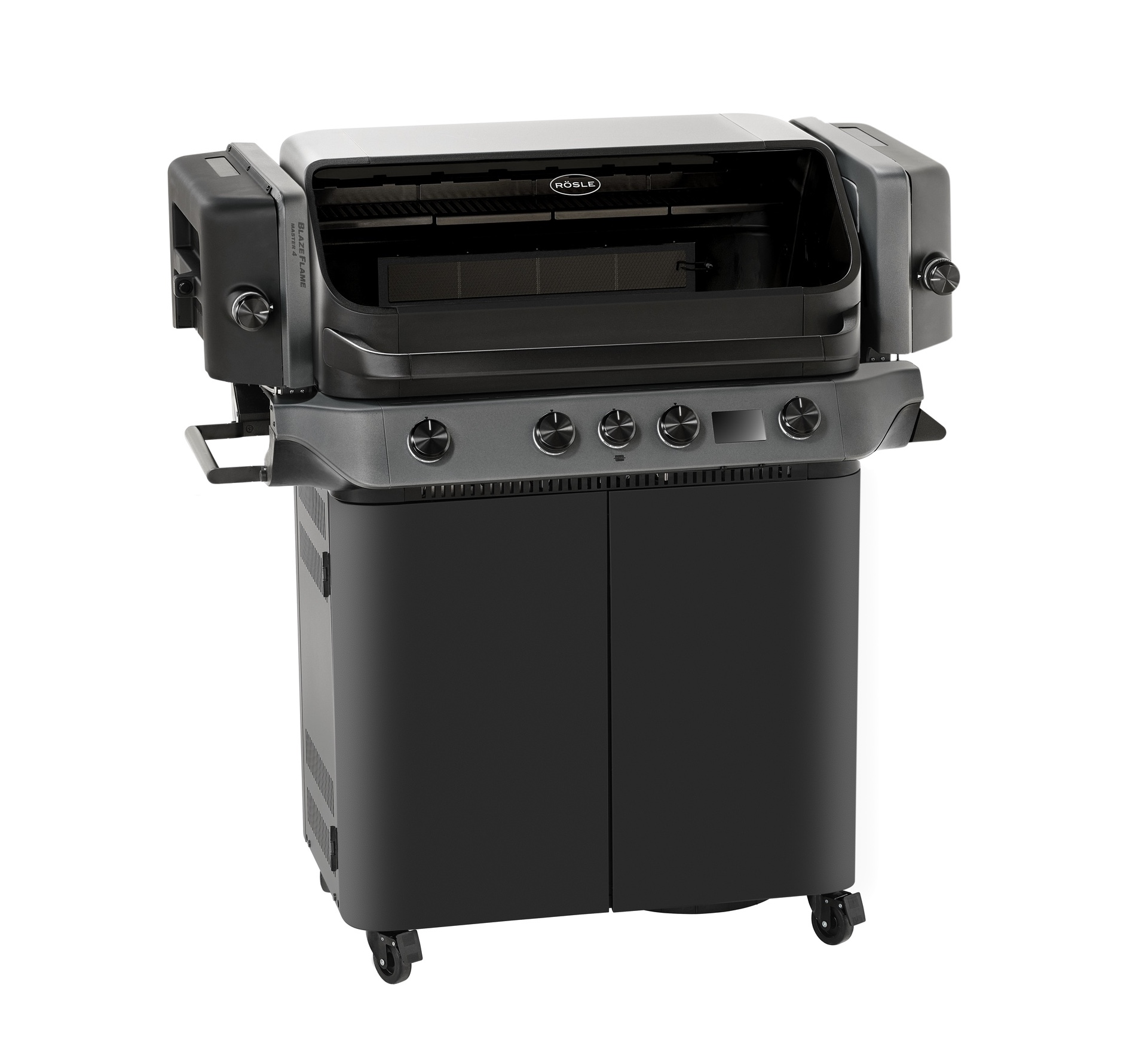 Rösle Gasgrill BLAZEFLAME Master 4 Schwarz mit PRIMEZONE, Backburner und Seitenbrenner 250601
