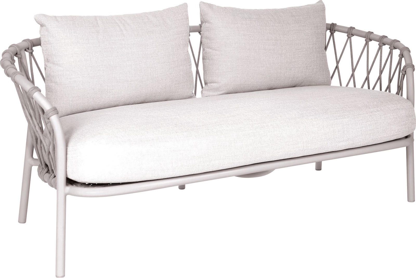 Stern Klea 2-Sitzer Lounge-Sofa Gartensofa Lounge-Bank mit Kissen greige/vanilla