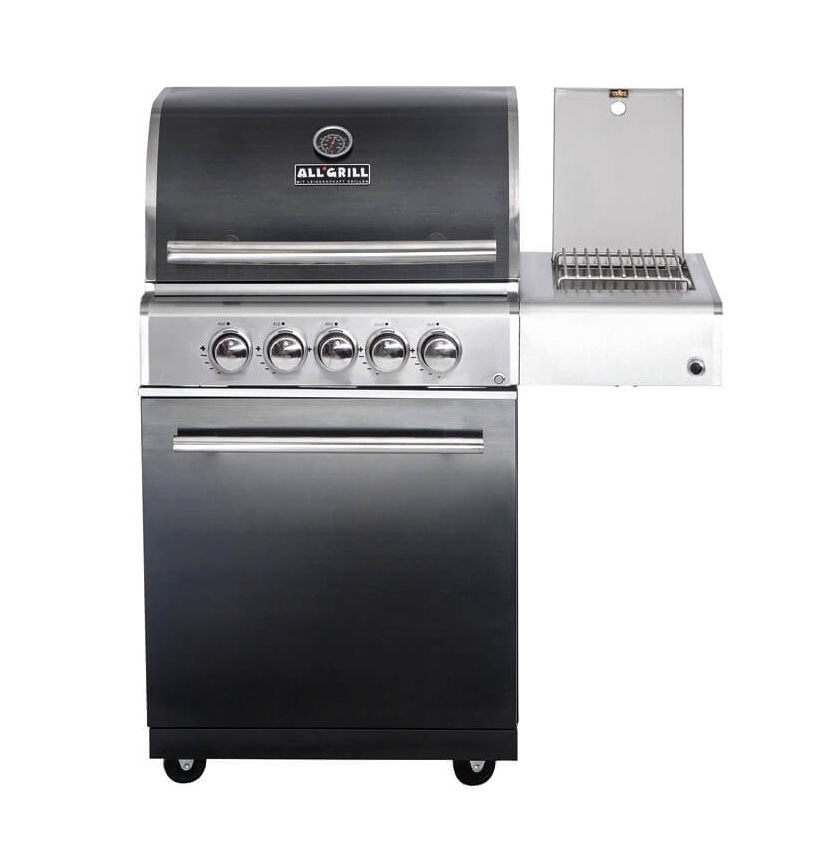 ALLGRILL Gasgrill CHEF M BLACK Modular Grundmodell 3 Brenner, Seitenkocher, Backburner (500703)