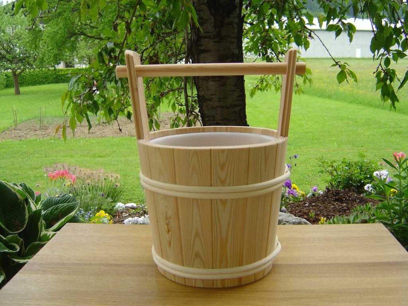 Achleitner Sauna Aufgusskübel Lärche 5 ltr. mit Tragegriff 760