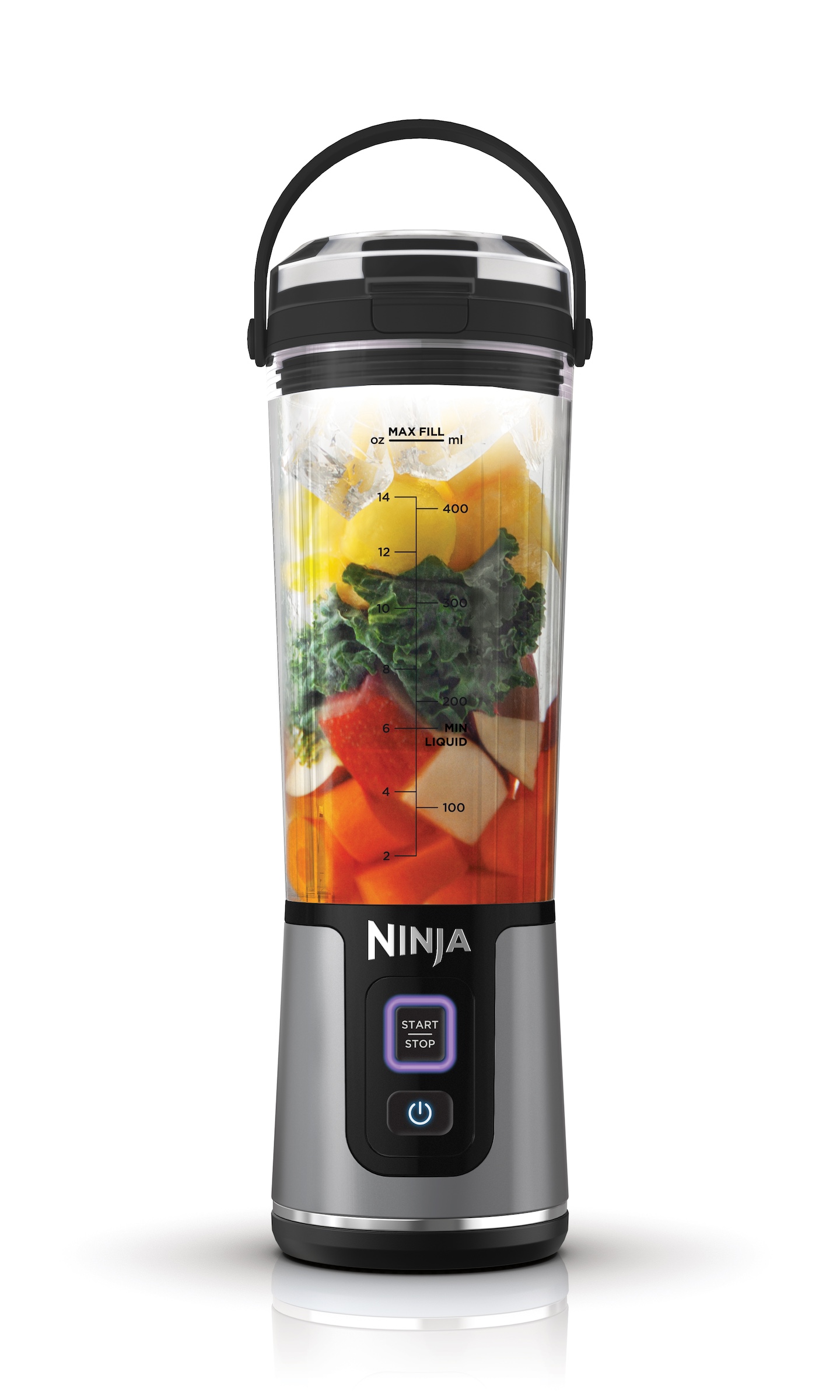 Ninja Blast Kabelloser Mixer Tragbarer Smoothie Maker mit Becher 532 ml - Schwarz BC151EUBK