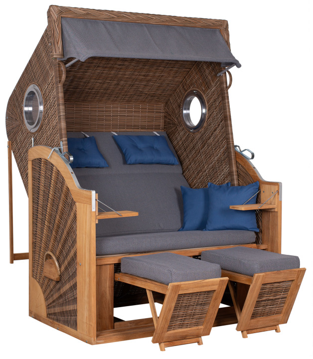 deVries Strandkorb PURE® CLIFF XL SUN PE Des. 486 st. griseum 130 x 80 x 160 cm