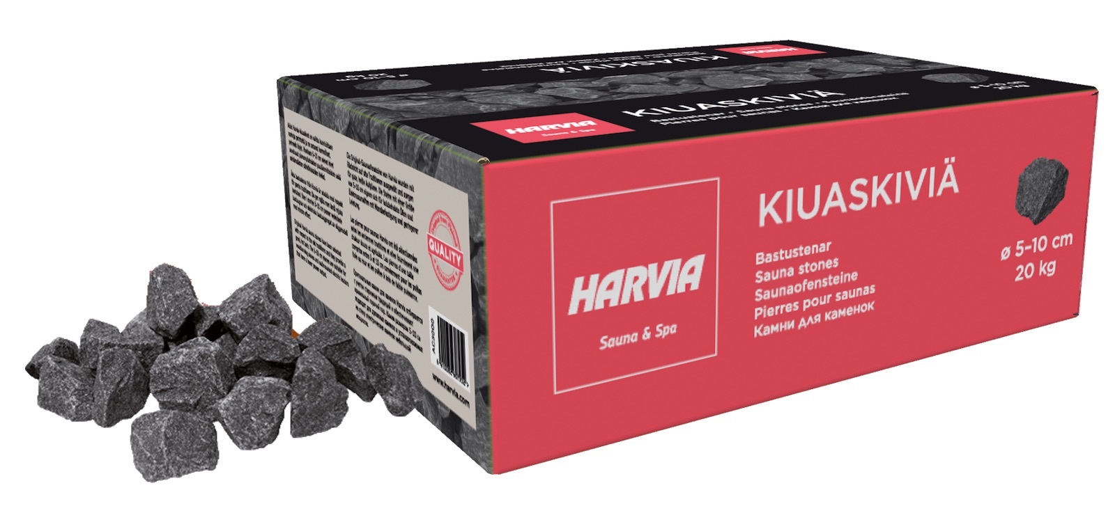 Harvia Saunasteine 20 kg 5-10 cm Ofensteine Steine für Saunaofen Elektroofen AC3000