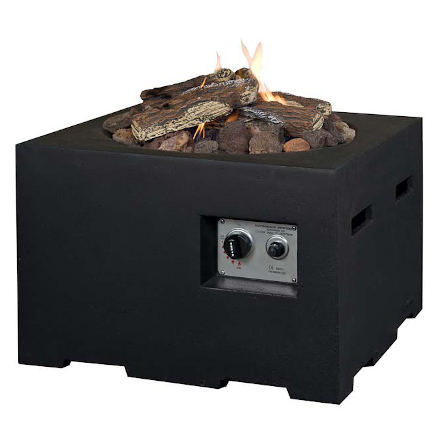 Happy Cocooning Mania Feuertisch schwarz 12 kW Feuerstelle inkl. 5 kg Lavasteine