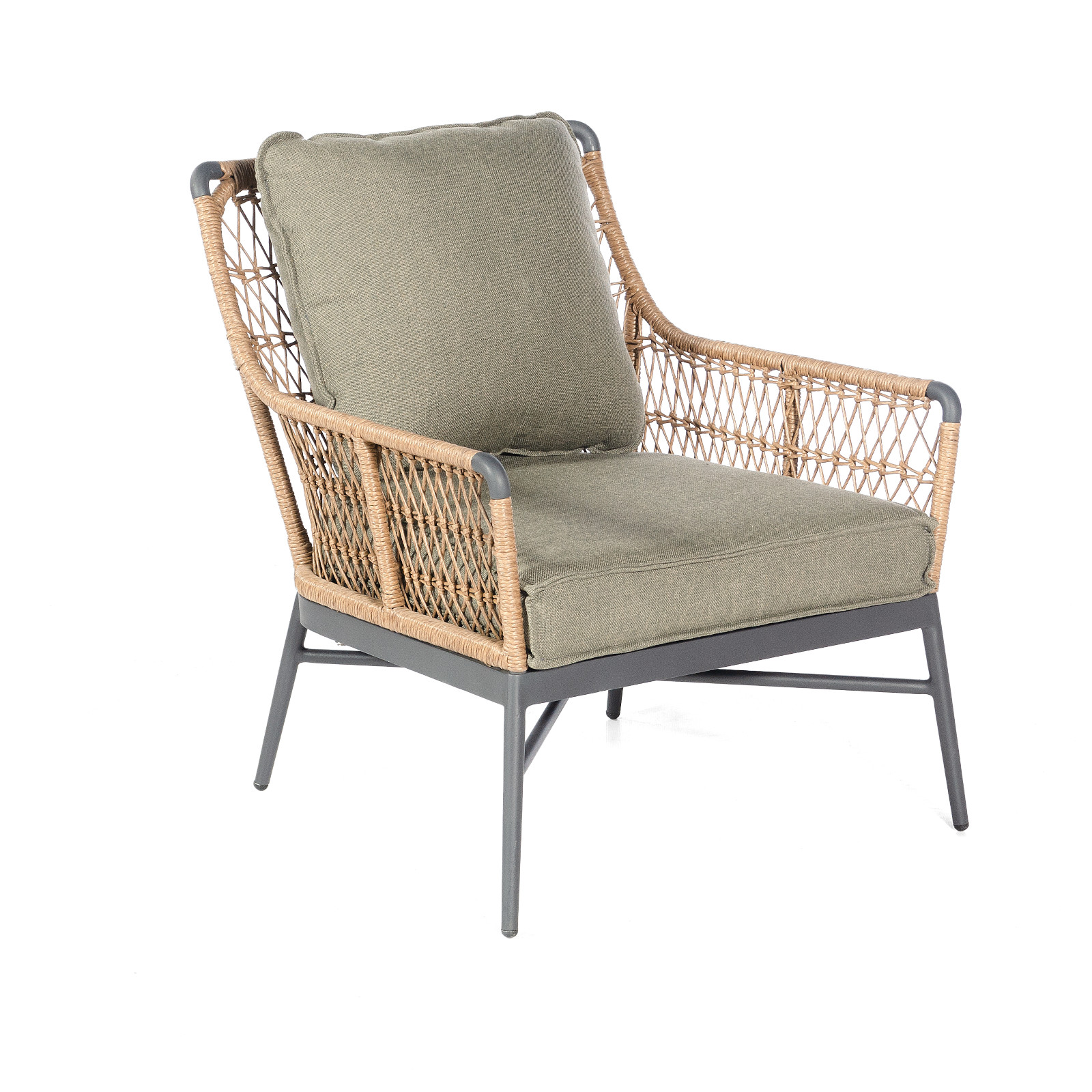 Sonnenpartner Retro Loungesessel Gartensessel Alu mit PE-Bespannung natural honey