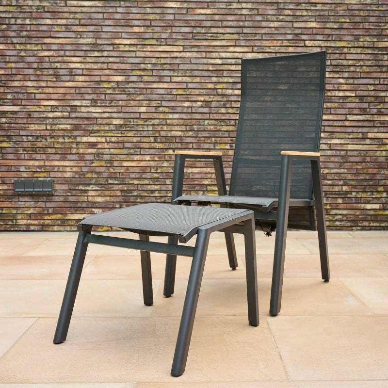Siena Garden Bologna Dining Hocker – Aluminium & Ranotex in grau (T88502)