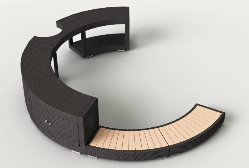 Softub 5/8 Poly Rattanumrandung mocca für Whirlpool Resort 300