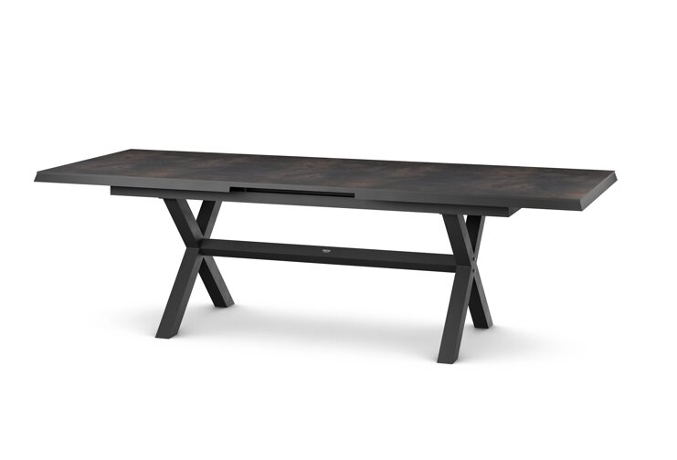 Siena Garden  Sincro Dining Tisch, ausziehbar – 200/260 x 100 cm, Aluminium (matt anthrazit) & HPL Titan
