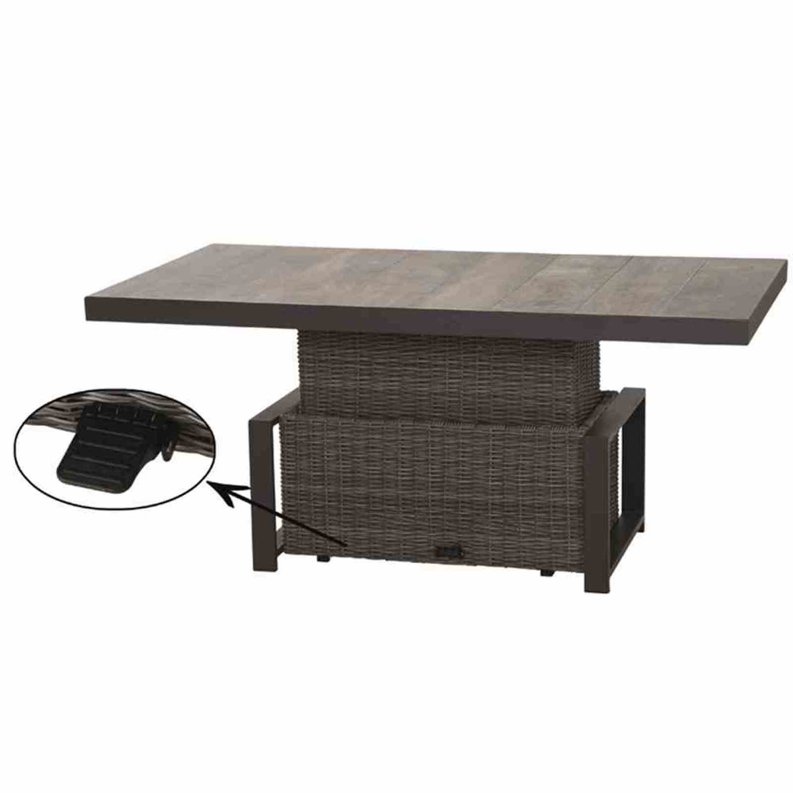 Siena Garden Corido Loungetisch 160 x 90 cm Gardino®-Geflecht charcoal grey Keramik