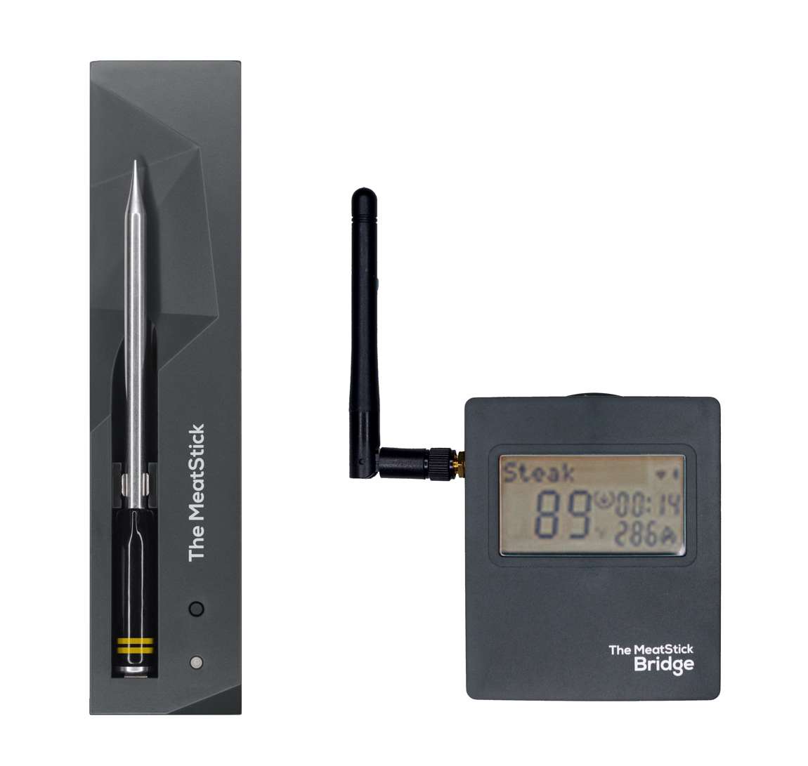 The MeatStick BR661 SET 3 WiFi Bridge 1 mit Ladegerät und Tasche Kabelloses BBQ Grillthermometer