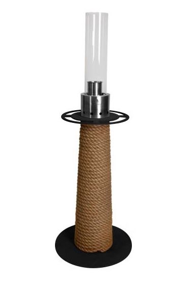 Masuria Gartenlampe Juno Steel Black mit Tauwerk Biobrennstofflampe Gartenfeuer