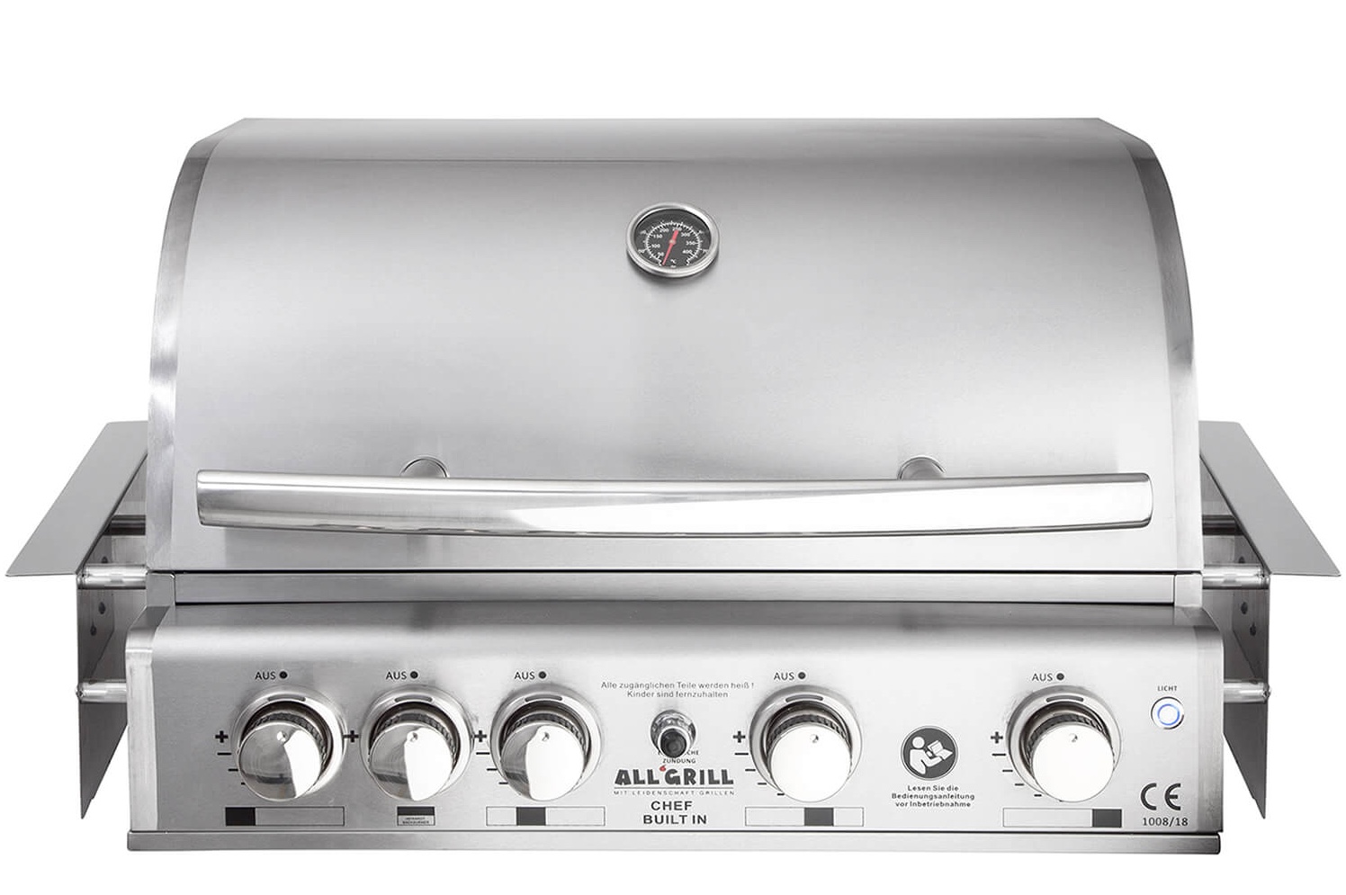 ALLGRILL Einbau-Gasgrill CHEF L Edelstahl Built-In Air System, 4 Brenner, Backburner 100929