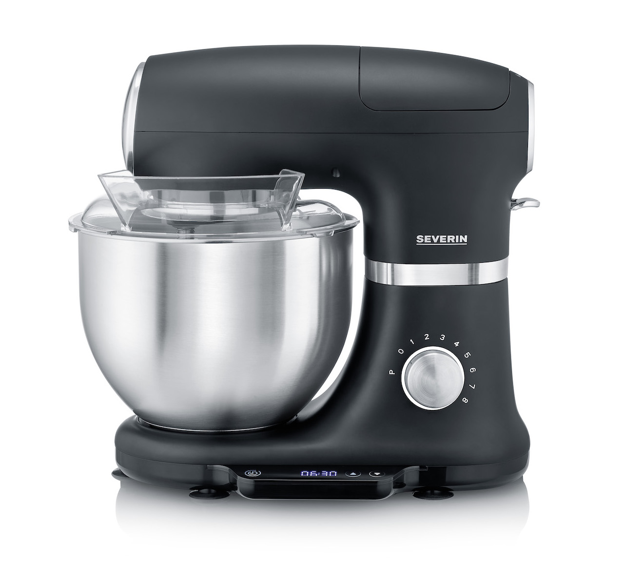 SEVERIN Küchenmaschine mit integrierter Waage KM 3898 inkl. Knethaken, Flachrührer und Schneebesen
