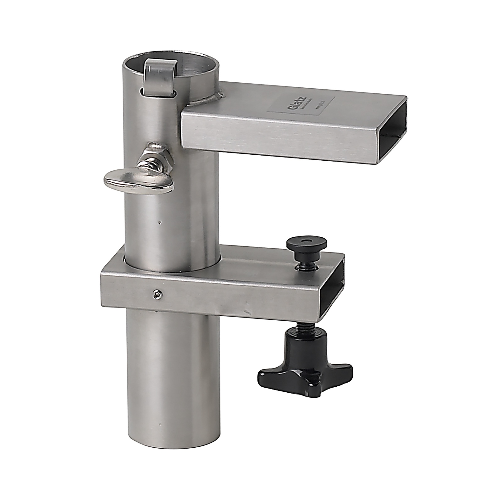 GLATZ Bride U für Tischblatt ø 31 - 40 mm aus Edelstahl Vierkantprofil bis 120 mm Balkonklammer