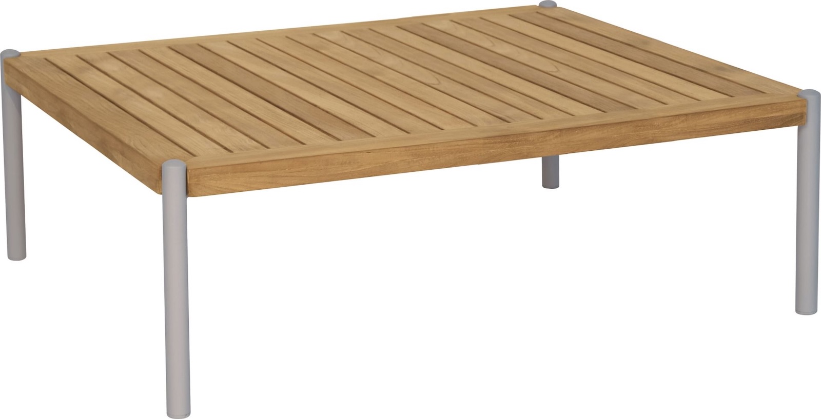 Stern Taro Beistelltisch Gartentisch Lounge-Tisch 100x80x35 cm Aluminium Teakholz