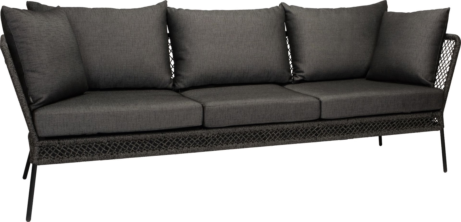 Stern Odea Gartenbank Gartenliege mit Kissen Aluminium schwarz matt seidenschwarz